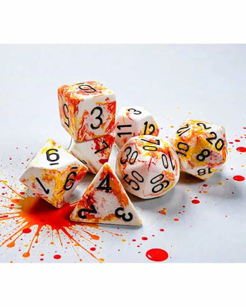 Chessex Dice: 7-Die RPG Set - Brush: Sunrise/Black