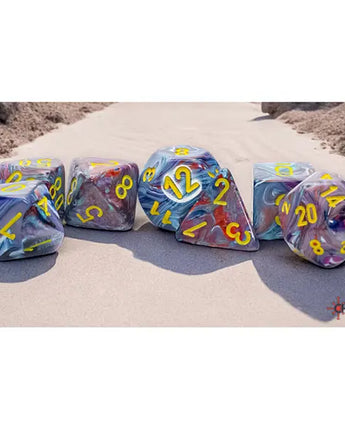 Chessex Mega-Hedrals 7-Die Set - Mosiac/Yellow
