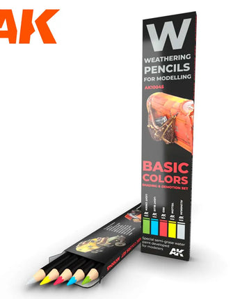 Weathering Pencils: Basic Colors Shading & Demotion Set (5 Colors)