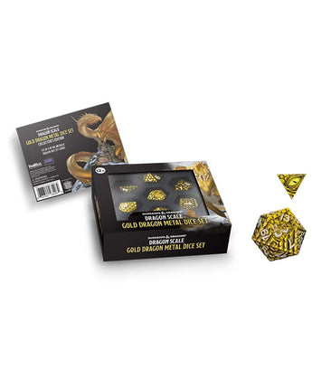 Fanroll D&D Dragon Scale Metal Dice Set: Gold