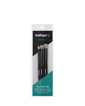 Vallejo Dry Brush Set - Natural Hair (S, M & L)