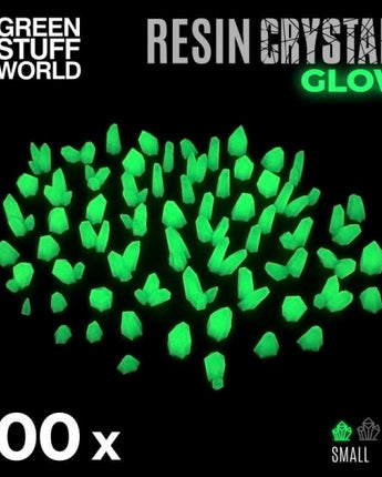 GSW: GREEN GLOW Resin Crystals - Small