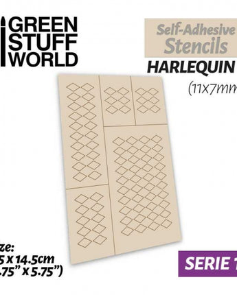 GSW: Self-adhesive stencils - Harlequin L - 11x7mm