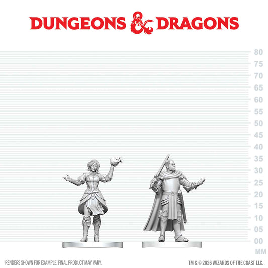 D&D Nolzurs Unpainted: W29 Knight N Mage Apprentice