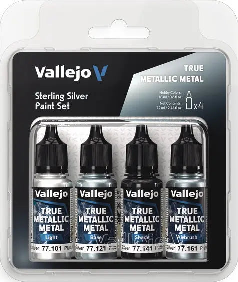 True Metallic Metal Paints: Sterling Silver Paint Set