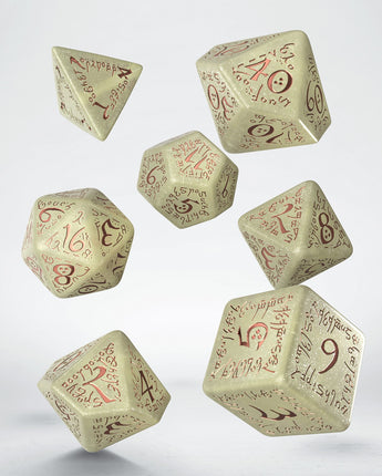 Lord of the Rings Dice: Elvish Shimmering Beige & Copper Jumbo Dice Set