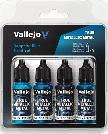 True Metallic Metal Paints: Sapphire Blue Paint Set