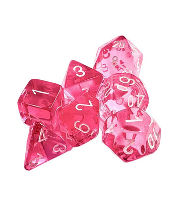 Chessex Dice: Translucent 7-Die RPG Set - Pink/White 