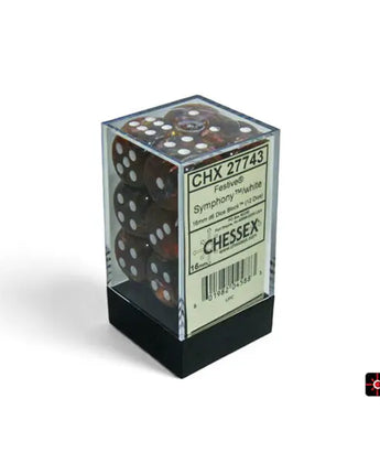 Chessex Dice: Special 16mm D6 (12) - Festive: Symphony/White Dice 