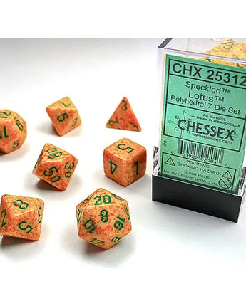 Chessex Dice: 7-Die RPG Set - Speckled: Lotus 