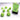 Chessex Dice: Gemini 7-Die RPG Set - Vortex: Bright Green/Black 