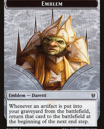 Emblem - Daretti, Scrap Savant // Thopter Double-Sided Token