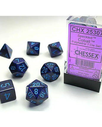 Chessex Dice: 7-Die RPG Set - Speckled: Cobalt 