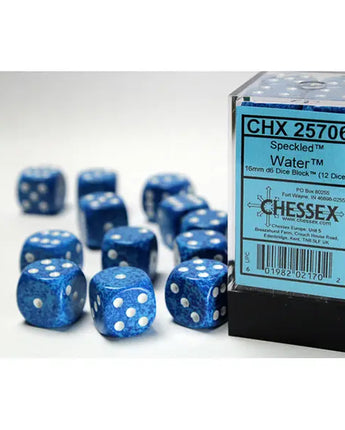 Chessex Dice: Speckled 16mm D6 (12) - Water 