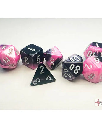 Chessex Dice: Mini 7-Die RPG Set - Gemini: Black-Pink/White 