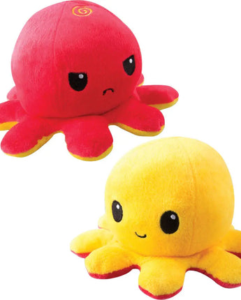 Reversible Octopus Plushie: Red and Yellow 