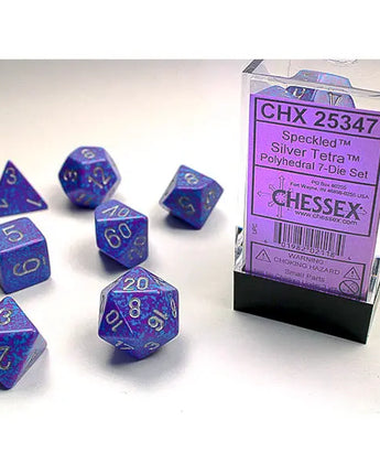 Chessex Dice: 7-Die RPG Set - Speckled: Silver Tetra 