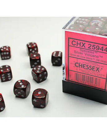 Chessex Dice: Speckled 12mm D6 (36) - Silver Volcano 