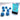 Chessex Dice: Opaque 7-Die RPG Set - Light Blue/White 