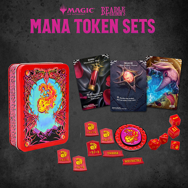 Load image into Gallery viewer, Beadle &amp; Grimms MTG Red Mana Metal Token Set
