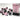 Chessex Dice: Gemini 16mm D6 (12) - Black-Pink/White 