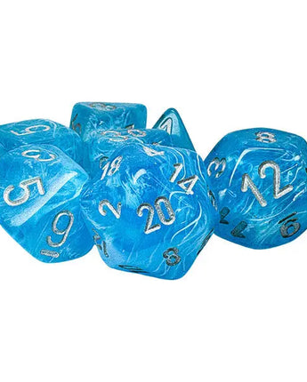 Chessex Mega-Hedrals 7-Die Set - Sky/Silver 