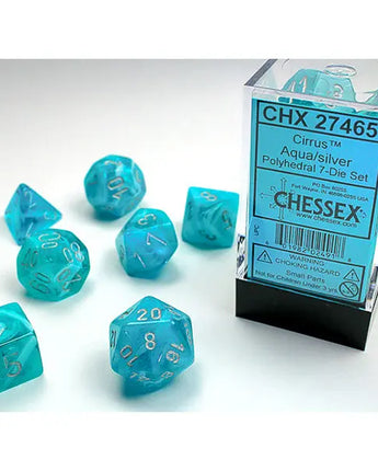 Chessex Dice: 7-Die RPG Set - Cirrus: Aqua/Silver 