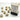 Chessex Dice: Special 12mm D6 (36) - Marble: Ivory/Black 