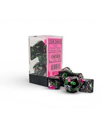 Chessex Dice: 7-Die RPG Set - Paintball/Green 