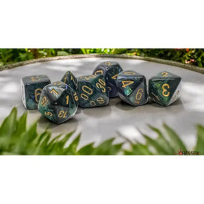 Chessex Mega-Hedrals 7-Die Set - Jade/Gold 