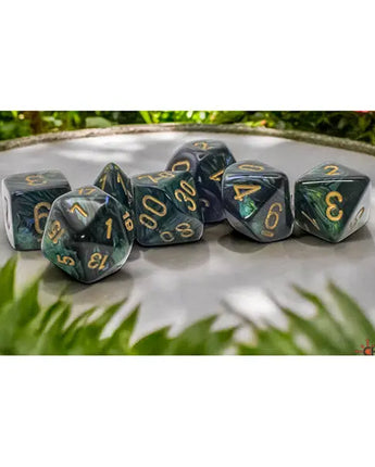 Chessex Mega-Hedrals 7-Die Set - Jade/Gold 