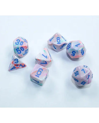 Chessex Dice: Mini 7-Die RPG Set - Festive: Pop Art/Blue 
