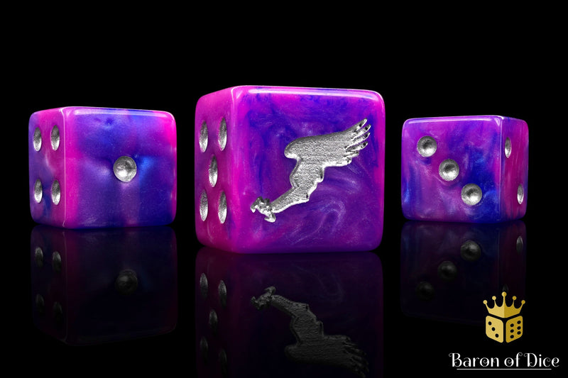 Load image into Gallery viewer, Children Of Profligacy Dice - Silver Inlay
