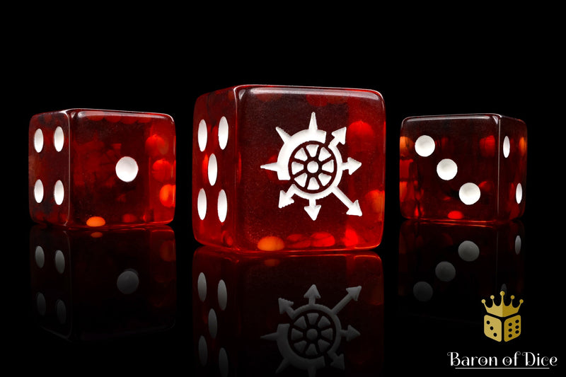 Load image into Gallery viewer, Cogs of Chaos Dice - Blood Red
