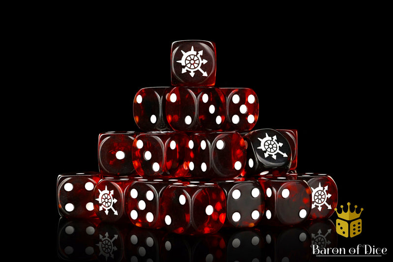 Load image into Gallery viewer, Cogs of Chaos Dice - Blood Red
