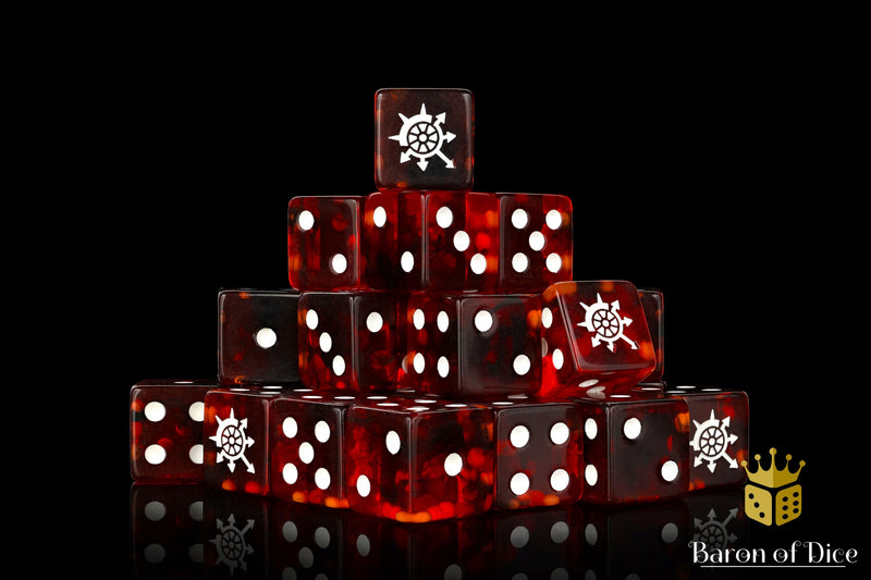 Load image into Gallery viewer, Cogs of Chaos Dice - Blood Red
