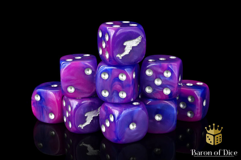 Load image into Gallery viewer, Children Of Profligacy Dice - Silver Inlay
