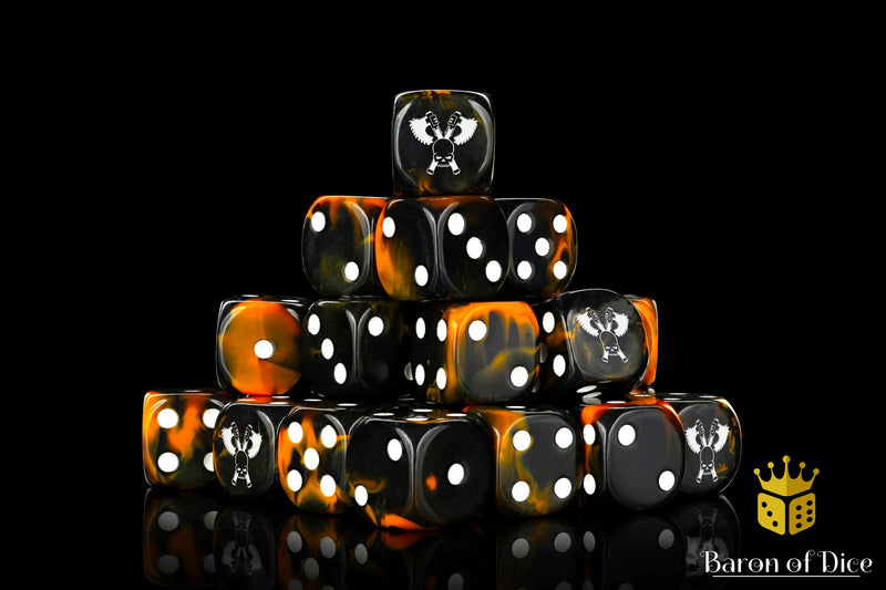 Load image into Gallery viewer, Skull Grinders Dice - Black Lava
