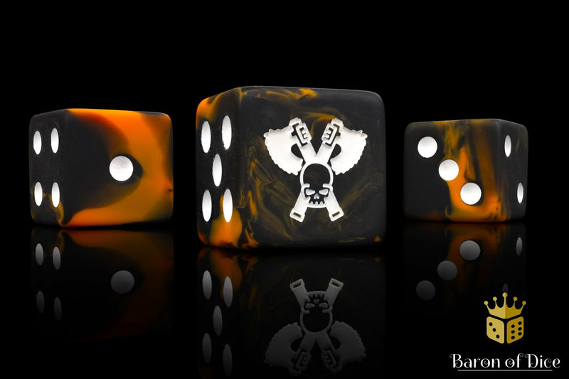 Load image into Gallery viewer, Skull Grinders Dice - Black Lava
