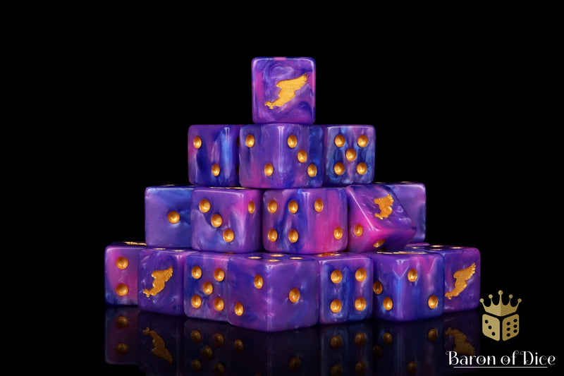 Load image into Gallery viewer, Children Of Profligacy Dice - Gold Inlay
