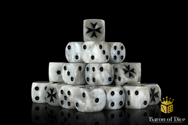 Load image into Gallery viewer, Knight Templar Dice - White
