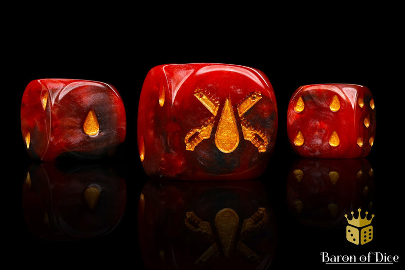 Load image into Gallery viewer, Chain Blades Dice - Blood Red
