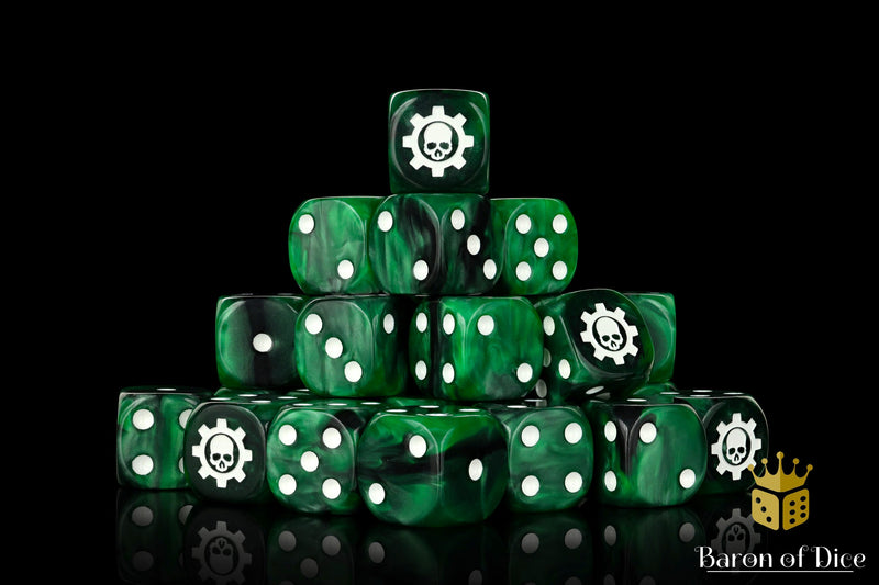 Load image into Gallery viewer, Green Cog Dice
