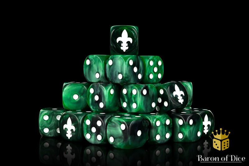 Load image into Gallery viewer, Fleur De Lis Dice - Green
