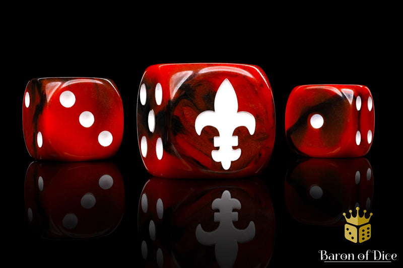 Load image into Gallery viewer, Fleur De Lis Dice - Red
