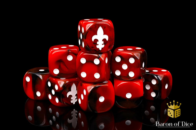 Load image into Gallery viewer, Fleur De Lis Dice - Red
