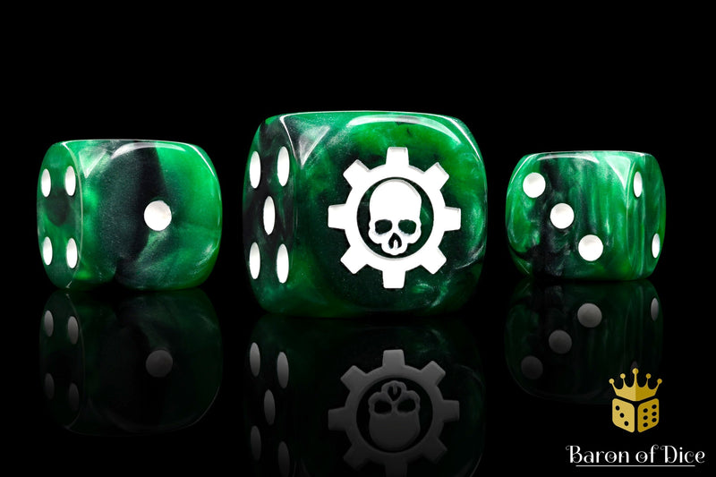 Load image into Gallery viewer, Green Cog Dice
