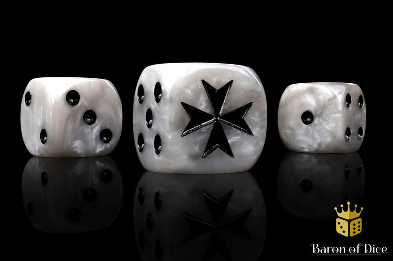 Load image into Gallery viewer, Knight Templar Dice - White
