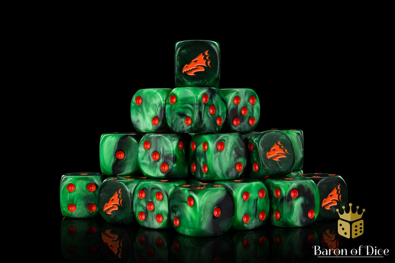 Load image into Gallery viewer, Drake Dice - Green &amp; Orange
