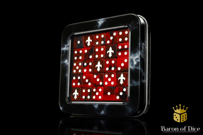 Load image into Gallery viewer, Fleur De Lis Dice - Red
